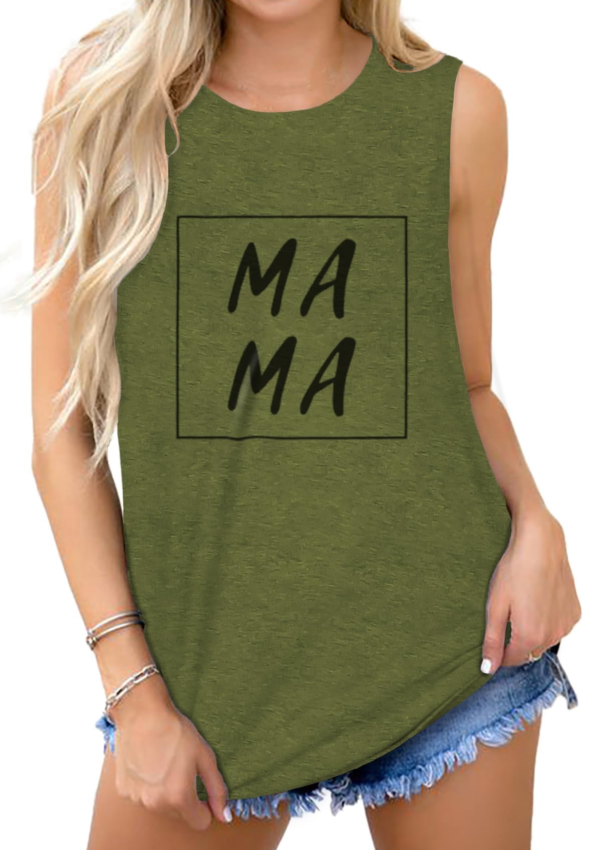 Cuptacc Tank Top Damen Sommer Tops Rundhals Drucken Ärmellose Tshirt Damen Locker