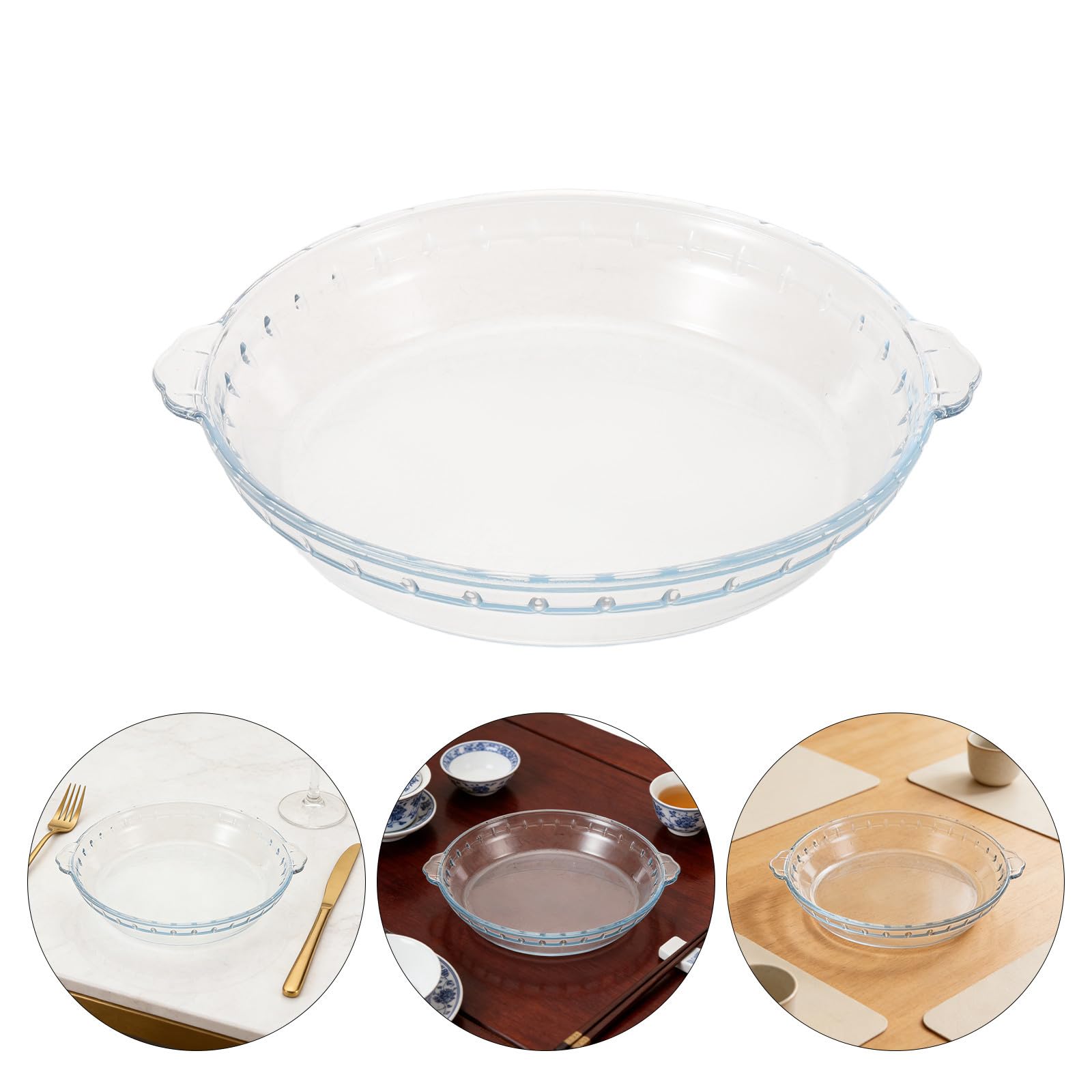 Molde de Vidrio Redondo para Tartas de 25cm, Apto Horno y Microondas