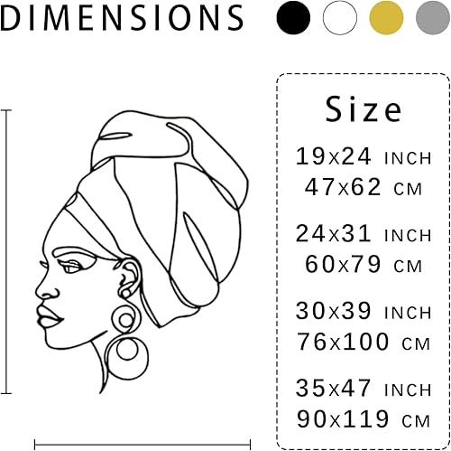 Miniatura 4 de Arte de pared de metal para mujer afro, decoración de pared de línea de metal, arte de pared geométrico, decoración de pared de metal, arte de pared