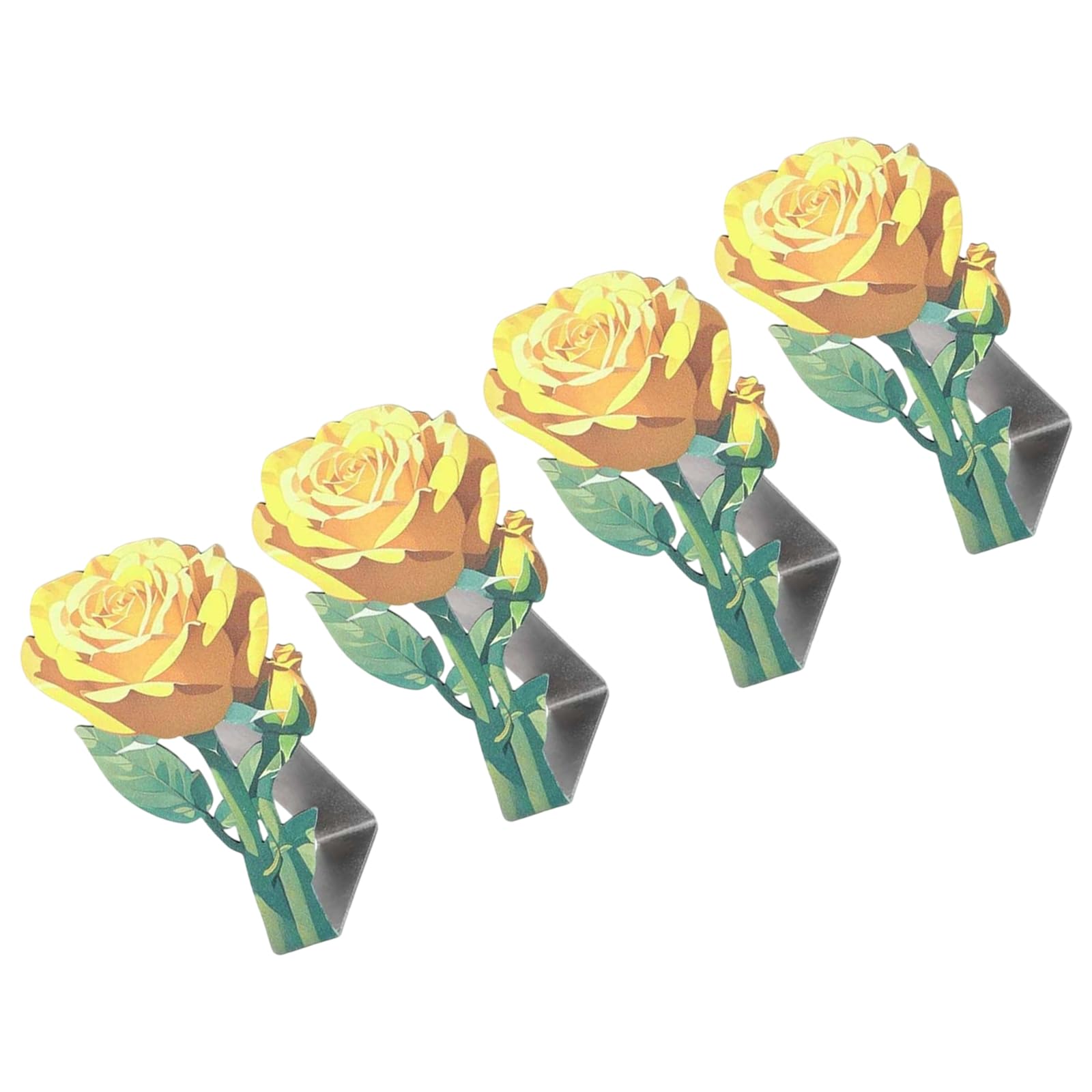 YROHGKPN Metal Tablecloth Clips with Elegant Rose Pattern Home Dining Accessories Stainless Steel Table Cloth Fasteners Stainless Steel Tablecloth Clips