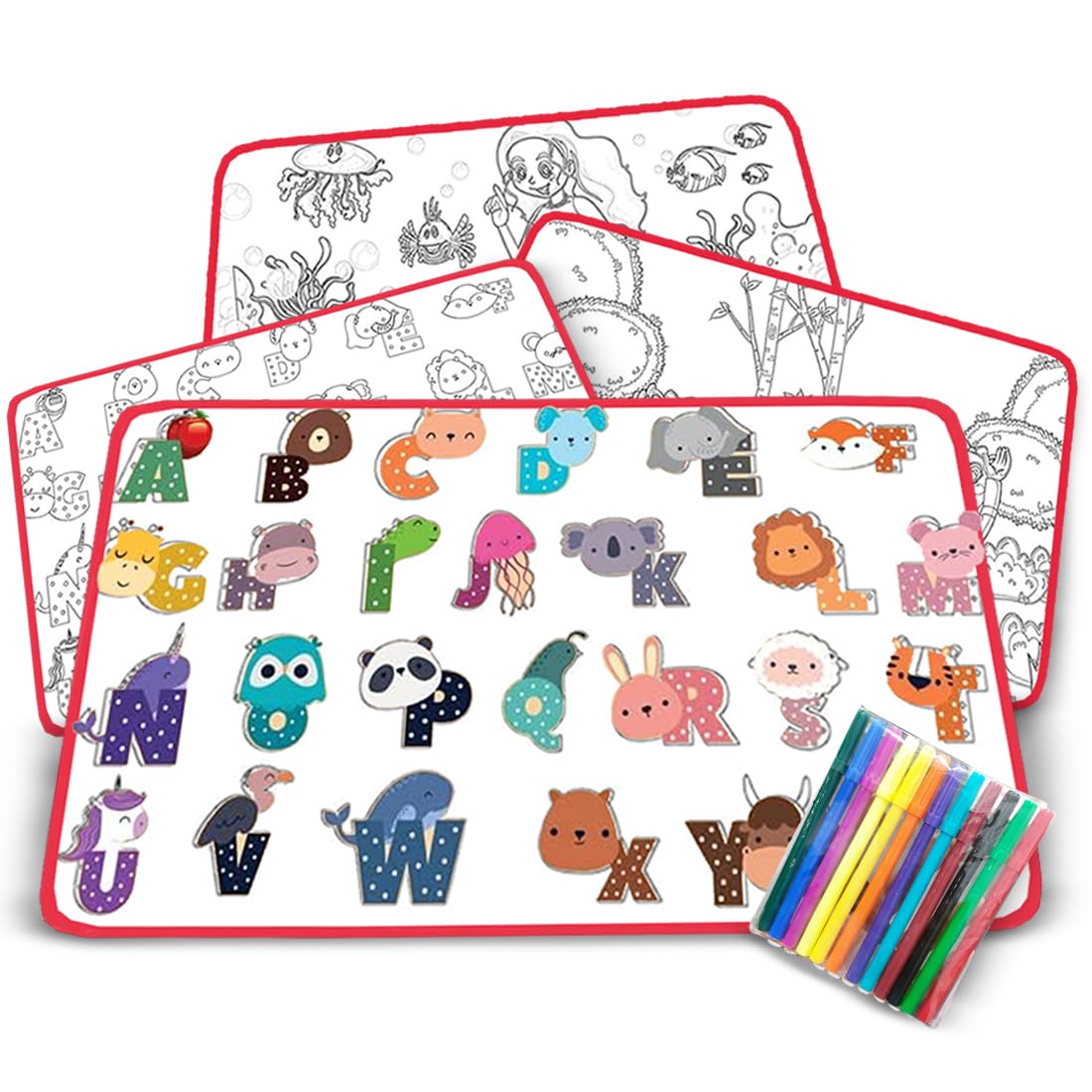 Wembley 3-in-1 Coloring Mat for Kids DIY Educational Toys Activity Coloring for Boys Girls 3+ Ages with Large Size 3 Reusable Mats & 12 Sketch Pens Foldable Non-Woven Mat (B0D3M5SCXN) Amazon Price History, Amazon Price Tracker