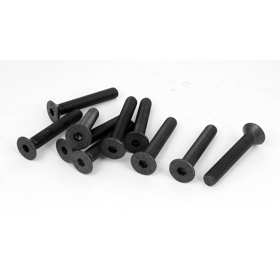 Uxcell Black Sourcing Map M8 X 50Mm Metric Hex Socket Countersunk Head Screw Bolts 10Pcs