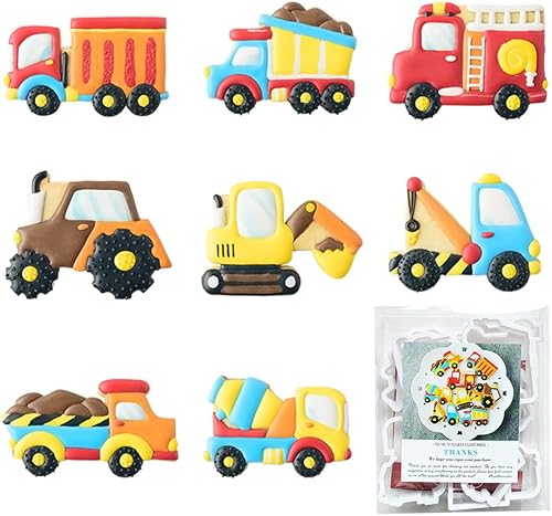 Cortadores de galletas de transportevehículos con plantillas de galletas a juego, juego de 16-8 cortadores de galletas y 8 plantillas, incluye