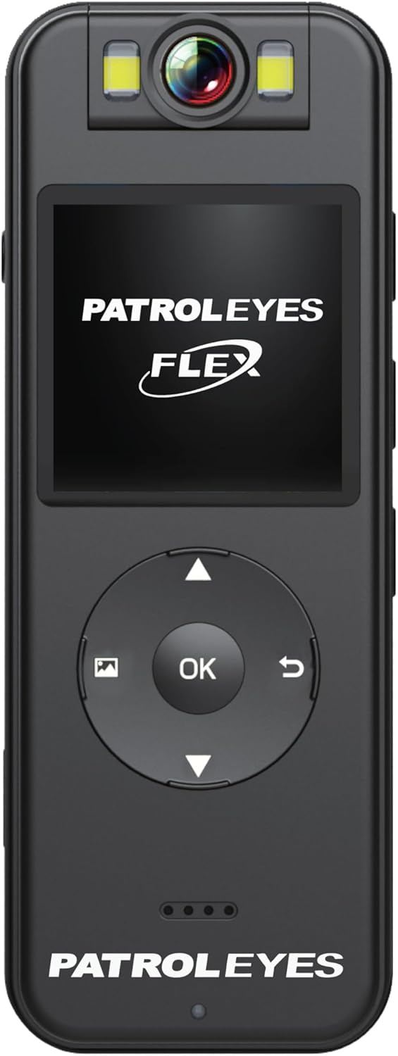Flex Rotating Lens 180 Degree Local Remote View 4K Ultra HD WiFi Mini Magnetic Covert Pocket Body Camera LCD Screen PE-Flex (128, GB)