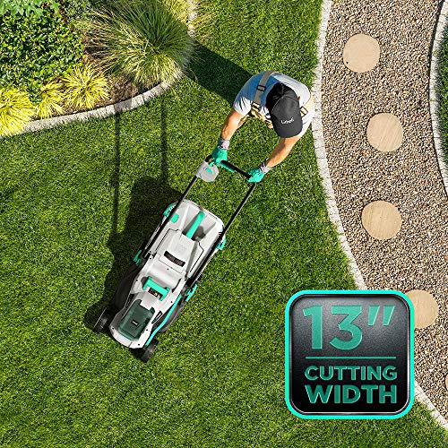 Litheli 20V Cordless 13 inches Brushless Lawn Mower, with 4Ah Battery and Charger, Electric Lawn Mower for Garden, Yard and Farm