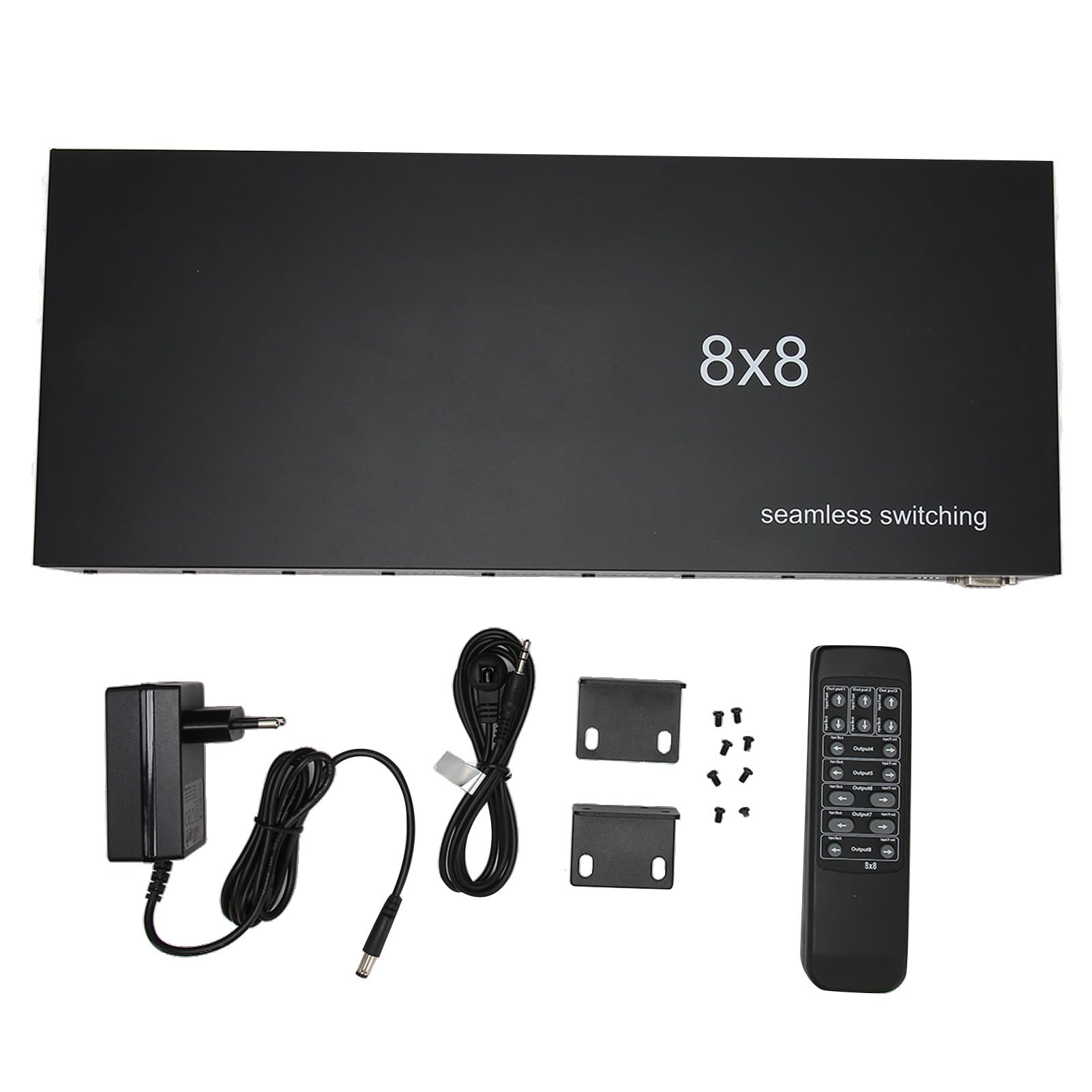 8x8 HDMI Splitter, 8 in 8 out 1080P 60Hz HD Obraz Stereoskopowy 3D Dual Mode, HDMI dla PC TV Monitor Projektory (UE Wtyczka)