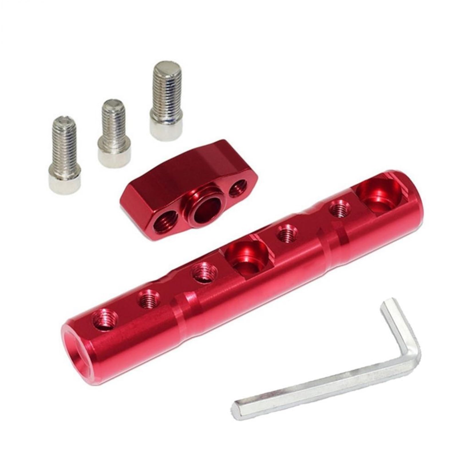 Front Fork Stem Motorcycle Navigation Charger Bracket Mount Rotate Aluminum Alloy Motorbike Rearview Mirror Spotlight Crossbar Extension(Red)