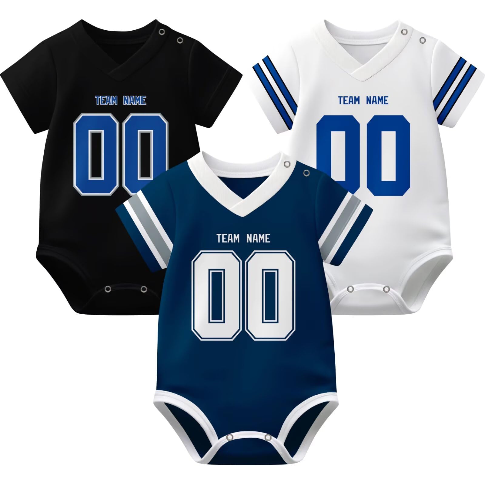 KREDE Baby Clothes Unisex Bodysuit Jersey Style Custom Name Number for Baby Boys