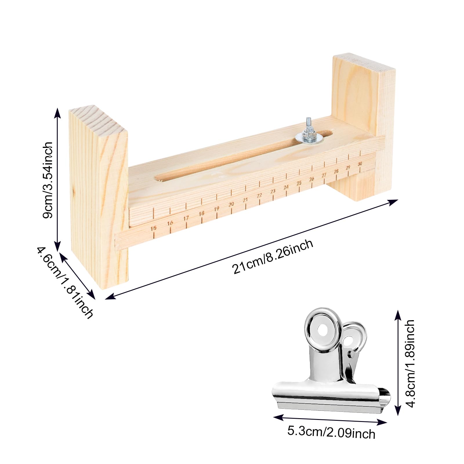 Paracord Bracelet Weaving Frame - Adjustable Length Jig Kit for Paracord Making and Braiding, Wood colour - Image 2