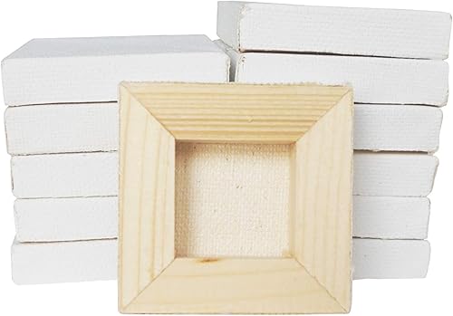 Miniatura 2 de LWR CRAFTS Mini lienzo estirado de 2 x 2 pulgadas, paquete de 12