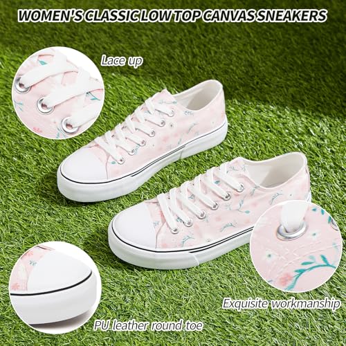 Image of Adokoo Canvas Tennis Shoes for Women Low Top Casual White Black Sneakers for Women Lace Up Fashion Comfortable Walking Shoes