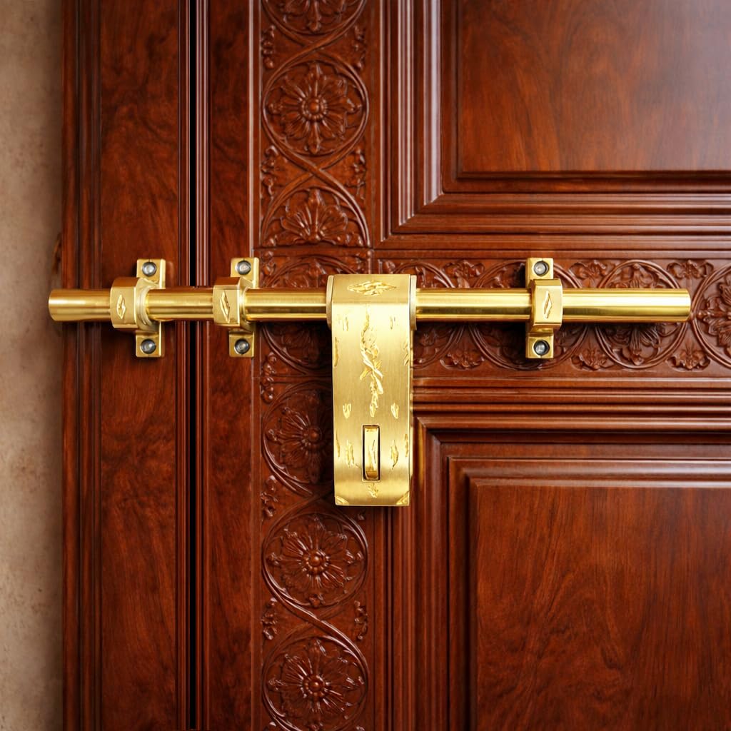 Brass Aldrop 12" X 16mm AL-009 | Pure Brass Aldrop | Handcrafted Brass Door Aldrop | Antique + DC Traditional Indian Style Door Aldrop | Heavy Duty Brass Door Aldrop | Pack of 1-image-12