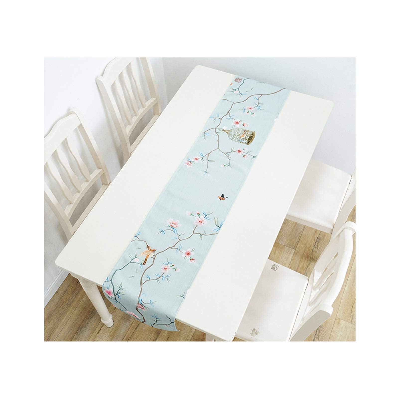 Aeici Chemin de table en polyester bleu clair 32 x 230 cm