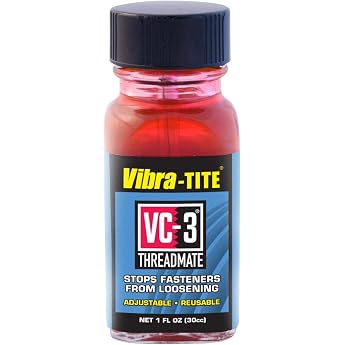 VC-3  Threadmate Universal Thread Locker Industrial Quality Adjustable Removable and Reusable Bottle with Brush 30 ml Red