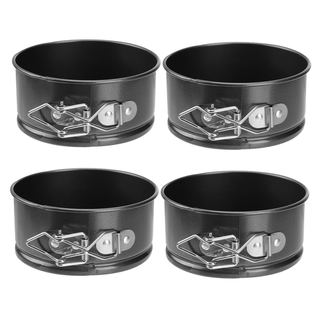 Ciieeo 4pcs Mini Cake Pan Set Nonstick Leakproof Cheesecake Molds for Baking Mini Pies Quiches and Smash Cakes Versatile Kitchen Essential for Easy Cleanup