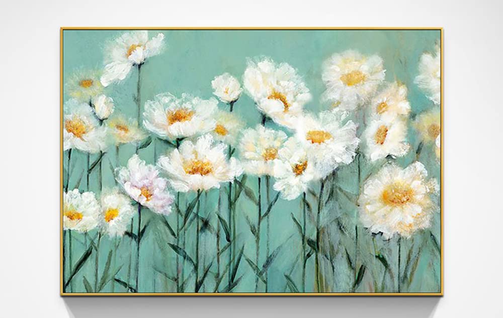 Amazon｜花の風景 菊 手描き油絵 3D立体 アートパネル 壁掛け