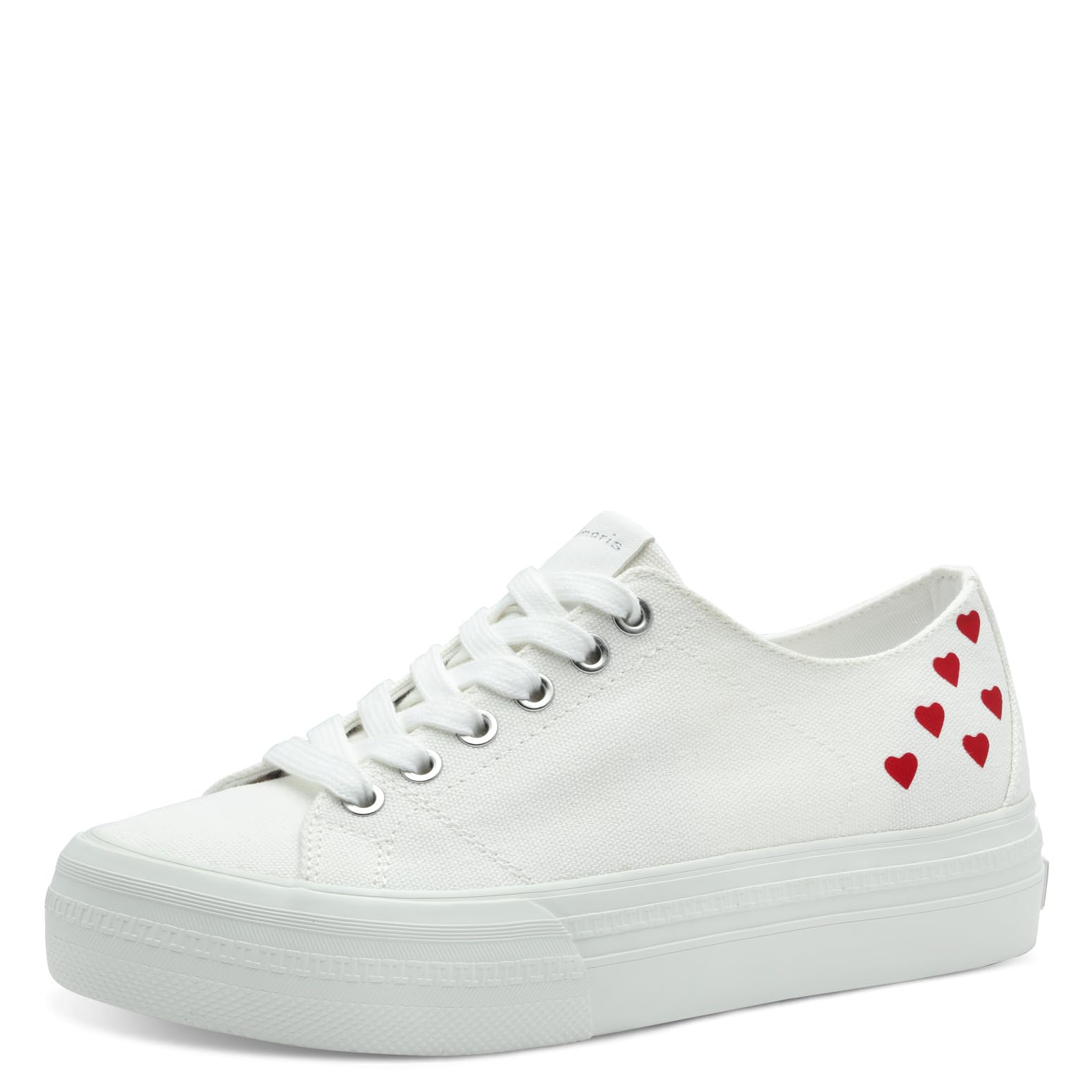 Tamaris Women's Vegan Sporty Lace-Up, White Comb, 6 UK