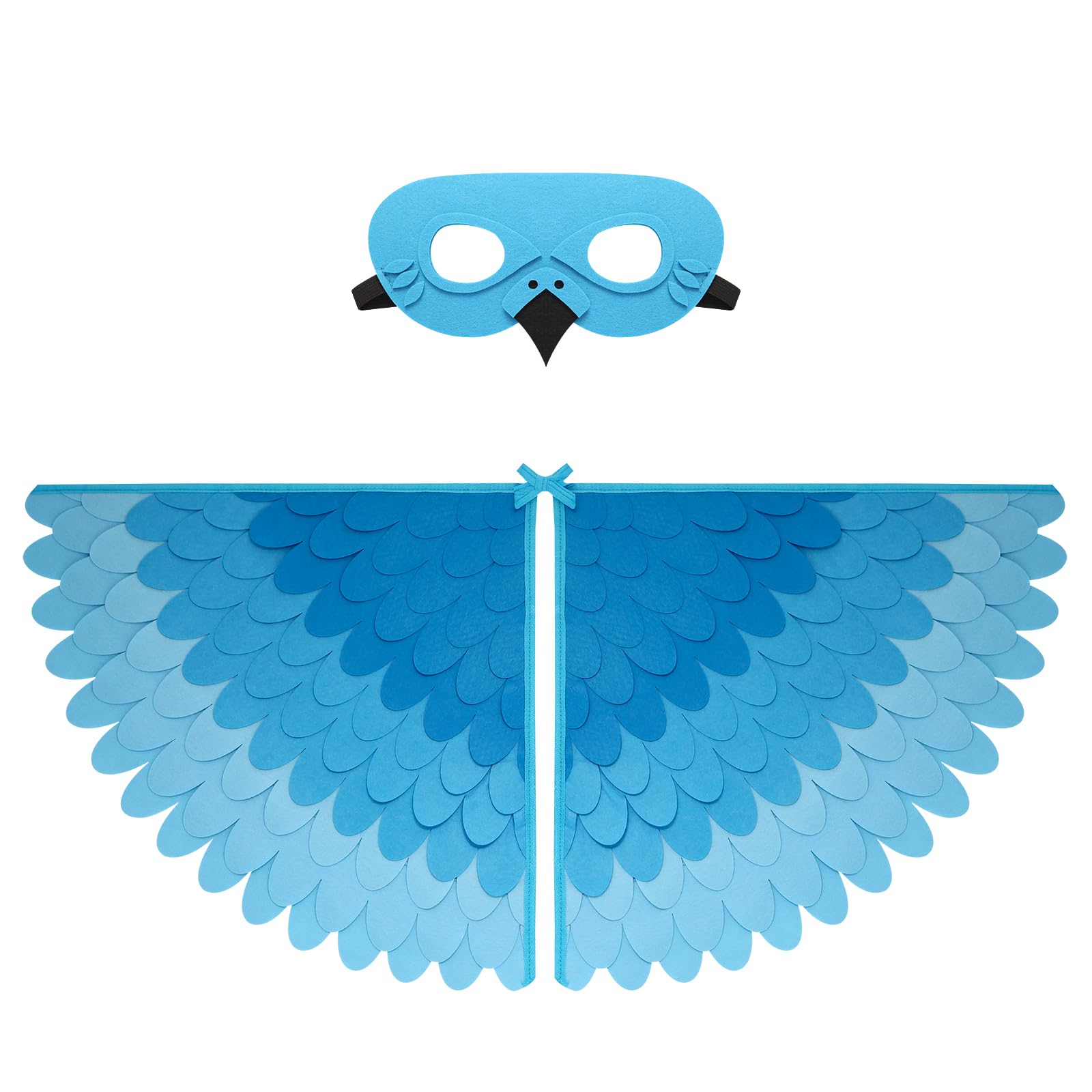 Proumhang Kids Bird Wings Costume For Age 3~8 Years,Bird Owl And Peacock Masque Owl Dress Up,Boys Girls Felt Eye Masque And Wings Set,Halloween Colorful Fancy DressGlobal Recycled StandardGlobal Recycled StandardGlobal Recycled Standard