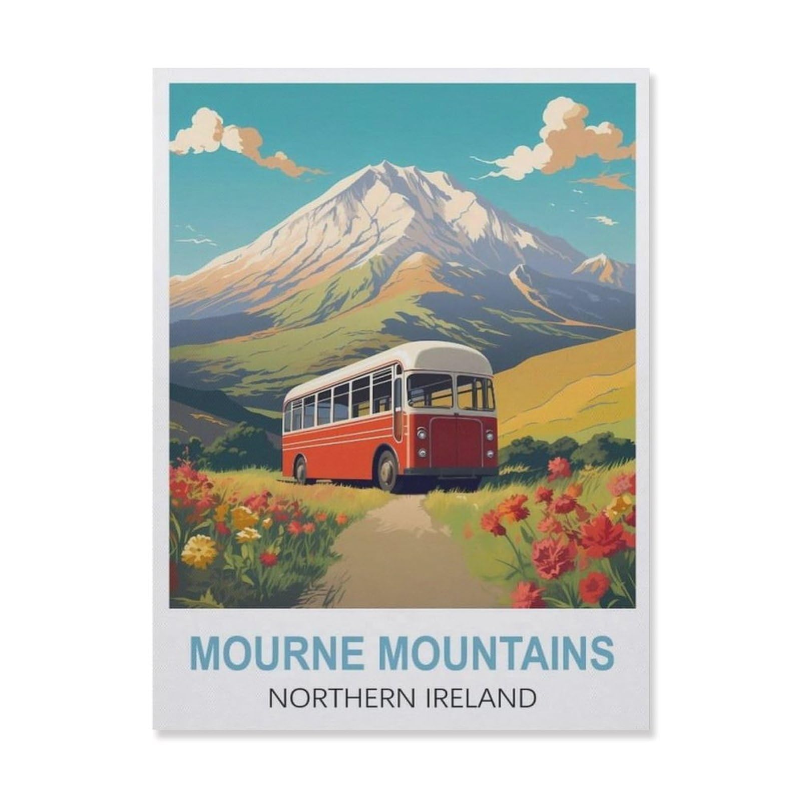 Funny Metal Tin Sign Wall Decor，Mourne Mountains Northern Ireland