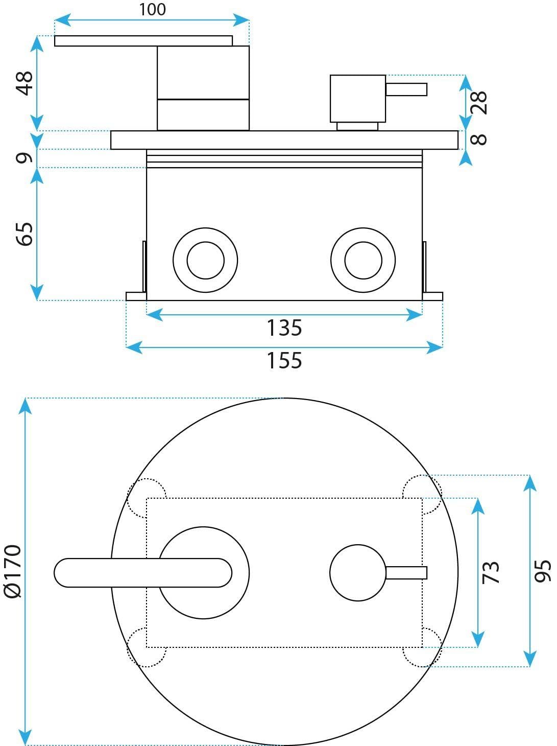 Rea - Set Doccia Da Incasso Rame Spazzolato Js-1180Brg, + Box, 25X32X17cm