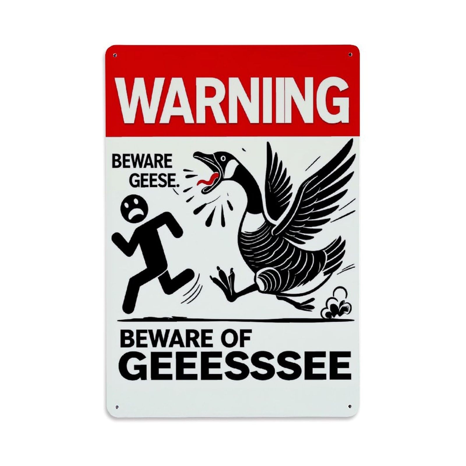 Nestemfo Vintage Warning Beware Of Geese Sign Tin Sign Metal Sign, Living Room,Bar, Home, Bedroom Wall Decor,Retro Metal Poster 8X12 Inches