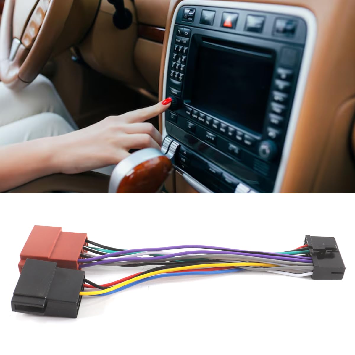 Adattatore Cablaggio Auto ISO A 20 Pin – Per Autoradio Aftermarket, Con Linee Di Controllo Volante E Retromarcia, Plug And Play