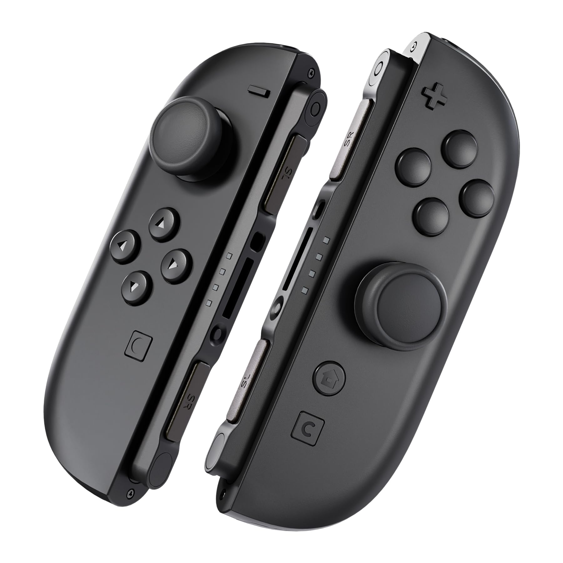 eXtremeRate DIY-Ersatz 3D Joysticks & Grips Stickkappen & Handgelenkschlaufen Shell Reparatur Set für Switch 2 Joycons-Schwarz
