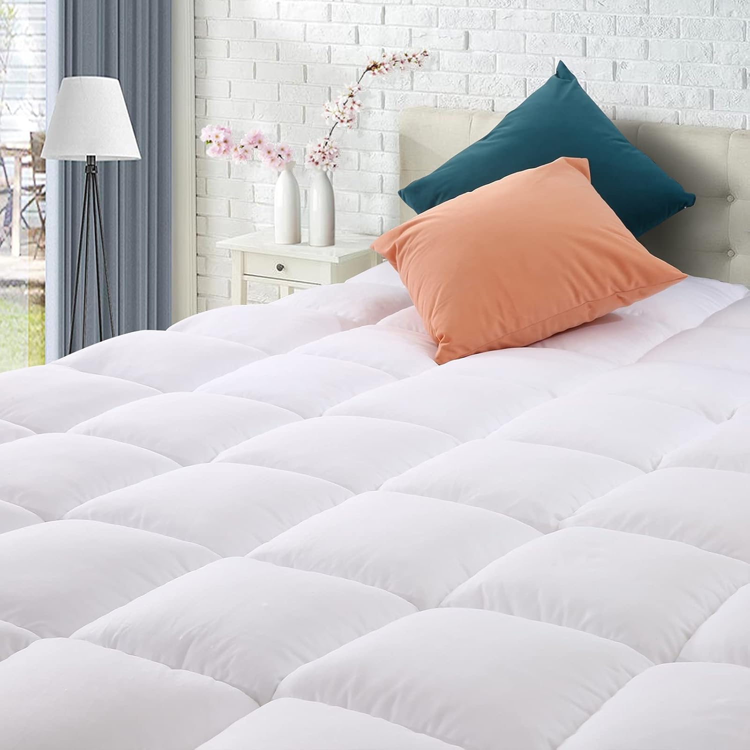 Buy Bedspick Full Size Mattress Topper Pillow Top Mattress Cover White Extra Thick Quilted Fitted Mattress Pad Cover Soft Plush With Fluffy Down Alternative Fill 18 Inch Fitted Deep Pocket Online In Buy Bedspick Full Size Mattress Topper Pillow Top Mattress Cover White Extra Thick Quilted Fitted Mattress Pad Cover Soft Plush With Fluffy Down Alternative Fill 18 Inch Fitted Deep Pocket Online In