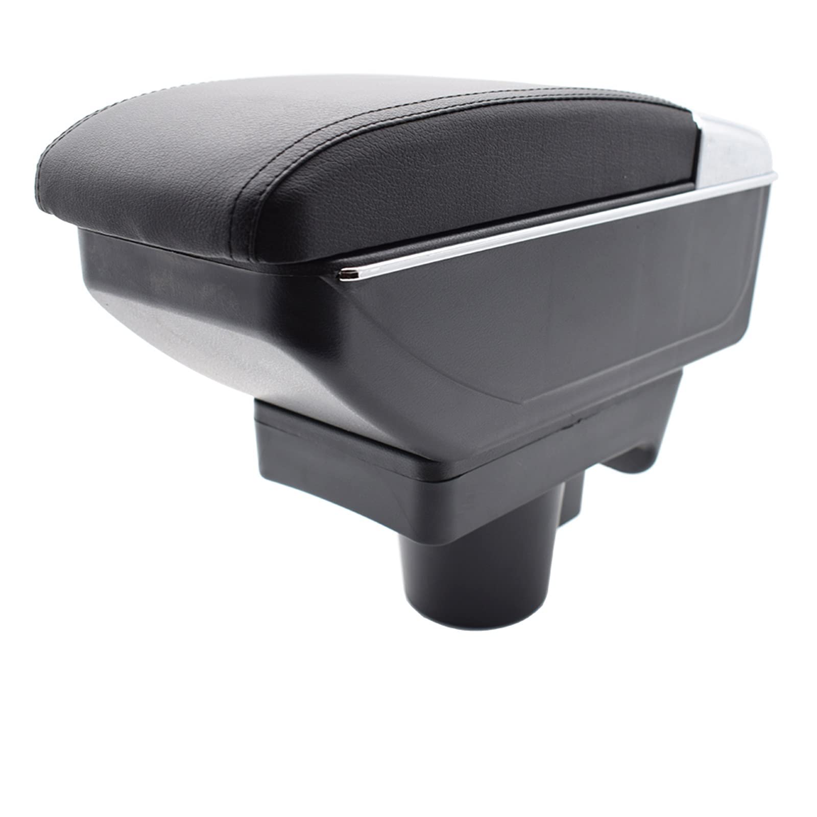 SHENYI for OPELL As-tra H 2004-2014 Storage Box Interior Armrest Arm Rest Dual Layer Black Leather Ashtray Decoration 2008 2010 (Color Name : Black Thread)