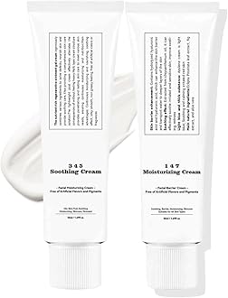 345 Relief Cream and 147 Skin Barrier Repair Cream,Soothing Moisturizer Cream for Face,Moisturising, Skin Barrier Cream, Skincare Moisturiser for All Type Skin (White-03, One Size)