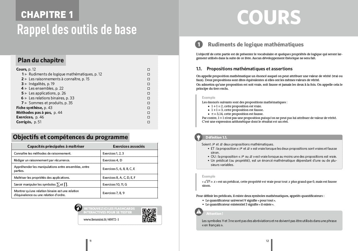 Mathématiques MPSI-MP2I - Tout-en-un: Cours - Synthèse - Méthodes détaillées - Exercices corrigés Conforme à la réforme 2021