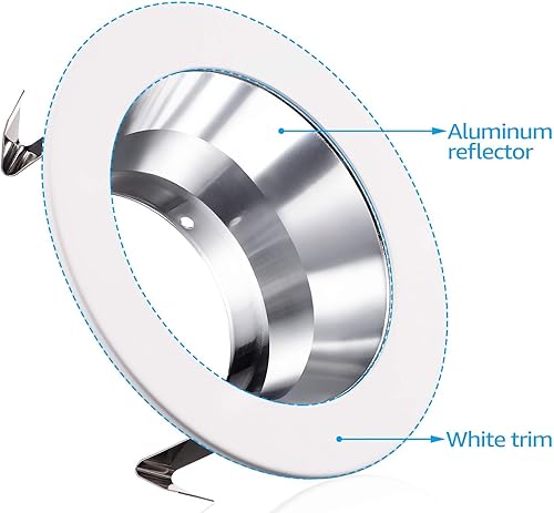 Miniatura 5 de TORCHSTAR Moldura de luz empotrable clásica de 4 pulgadas más brillante, deflector de escalón de metal, carcasa de remodelación HaloJuno, ajuste de