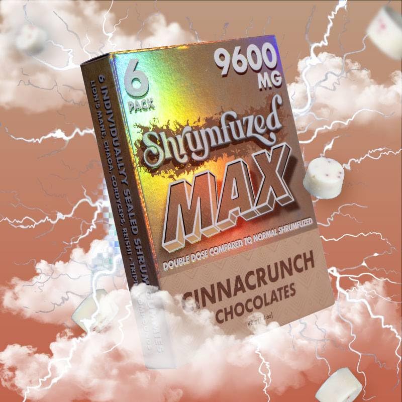 Gomitas nootrópicas patentadas de Shrumfuzed MAX, 9600 mg - Mezcla de hongos nootrópicos de melena de león, reishi, chaga y cordycep (6, Cinnacrunch)