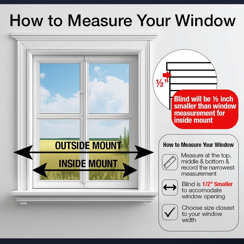 Lotus & Windoware Cordless Faux Wood Blind, Smooth, Bright White, Privacy Slats, Blinds for Indoor Windows, 26" Wide x 72" Long