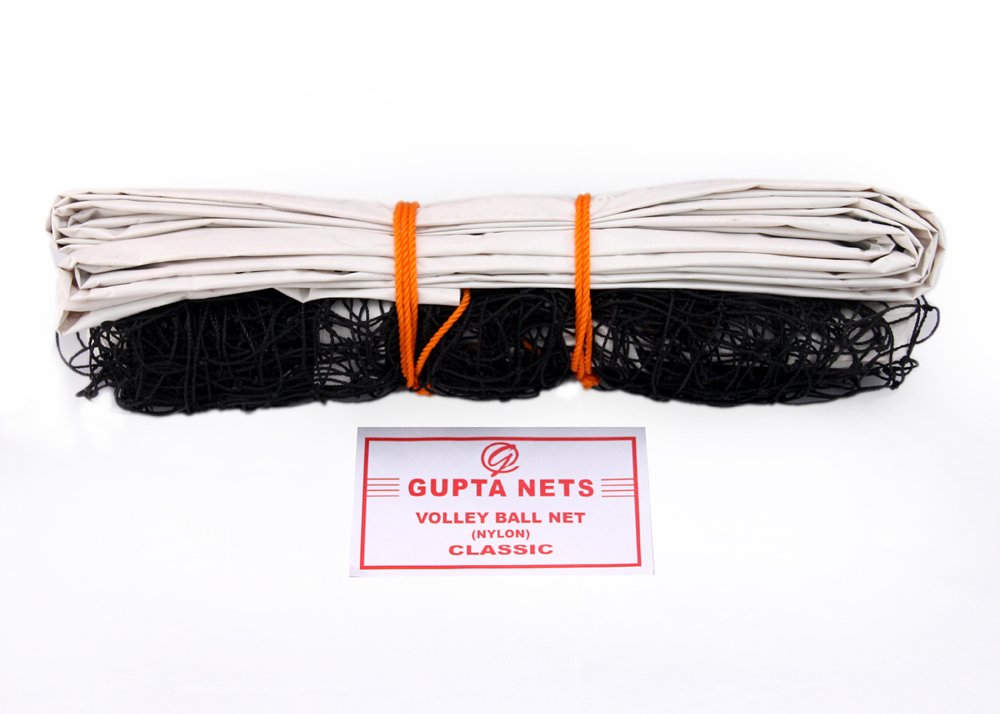 GUPTA NETS Classic Nylon Volleyball Net (9.5x1 m, Black)