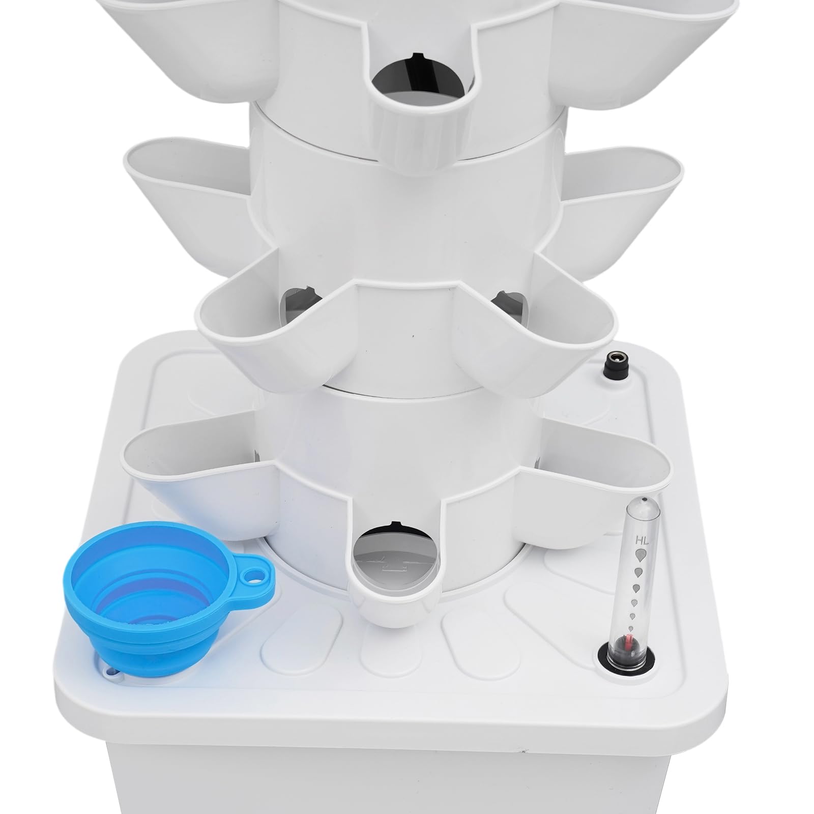 30 Löcher Hydroponic Tower, 6 Etagen Tower Growing System Kit, Hydroponisches Anbausystem mit Hydratationspumpe und Skala-Anweisungen, Garten Hydroponischer Turm mit 10L Wassertank für Obst/Gemüse
