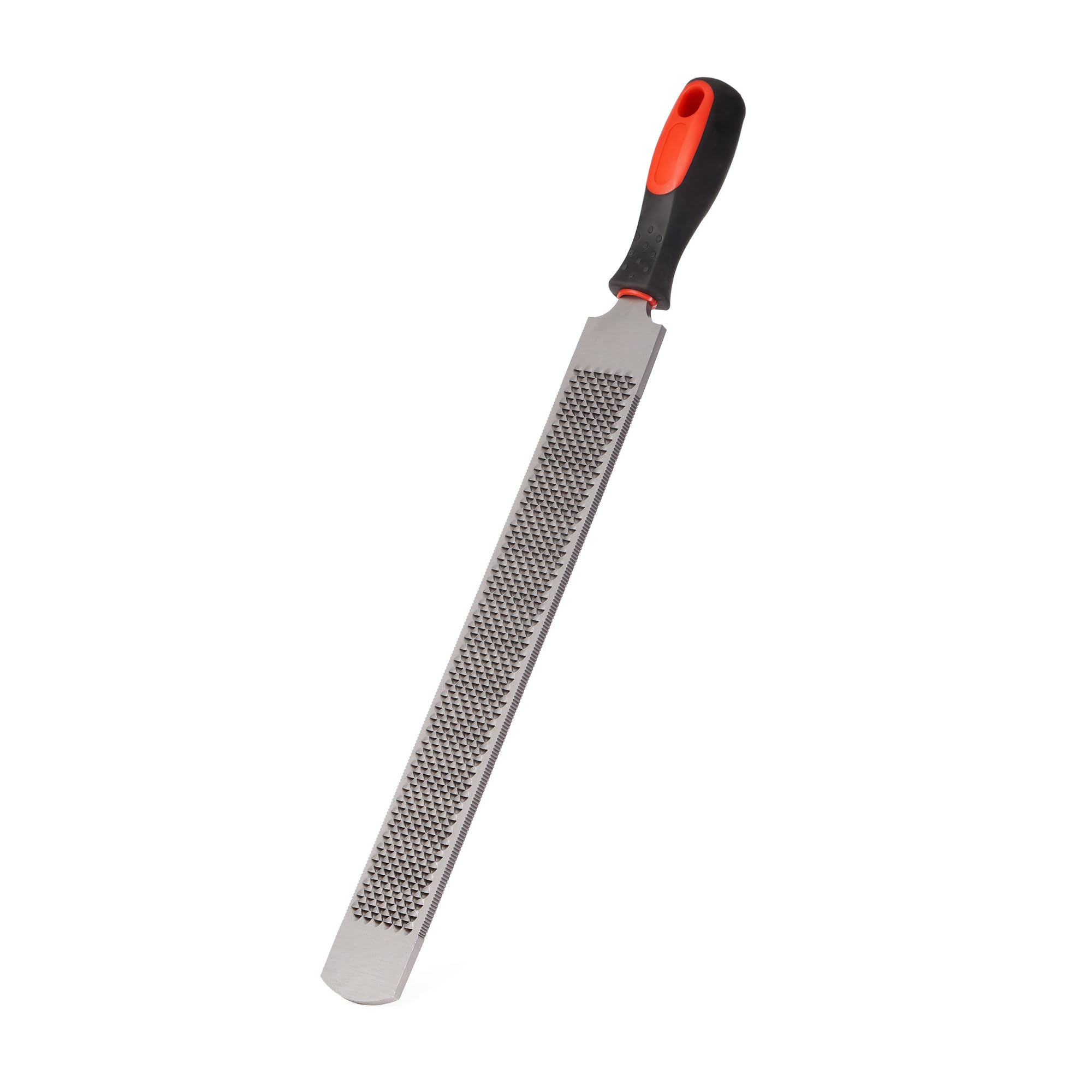 Hufraspel Doppelseitiges 350mm aus Kohlenstoffstahl mit Gummigriff, Runder Kopf Hufschmied Hufraspelwerkzeug, Pferdehuffeile Hufpflege für Pferde, Ziegen, Kühe, Tierhufe (Grau, 350mm)