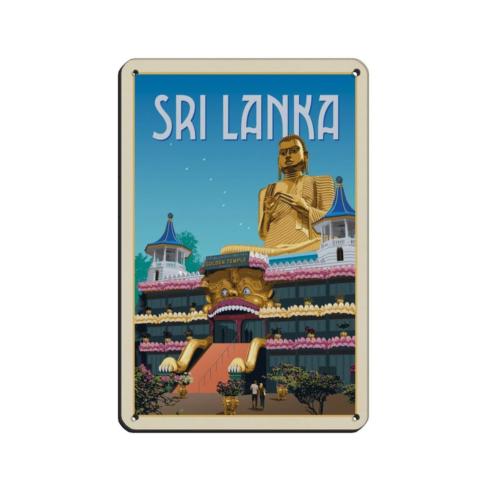 Azolid Tin Signs Retro Sri Lanka Travel Tin Signs Vintage Funny Home Kitchen Bar Club Cave Rustic Wall Art Decor 30X20cm