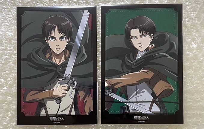 Amazon 進撃の巨人 リヴァイ エレン まるくじ イラストカードセット カード アイドル 芸能人グッズ 通販