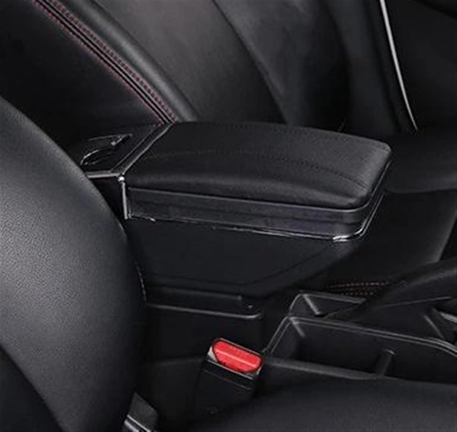 NMJLQW Storage Rack Car Center Console Storage Box Multifunctional Armrest Storage Box Interior Accessories For Polo(A All Black)