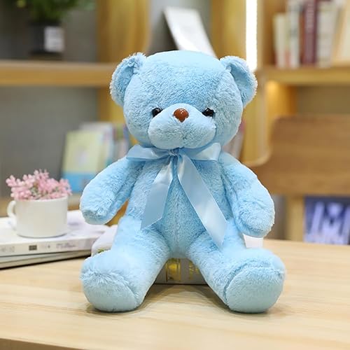 Miniatura 4 de Wgxzyq Oso de peluche, oso de peluche suave de 12 pulgadas, regalos para niños pequeños en baby shower, día de San Valentín (A-azul)