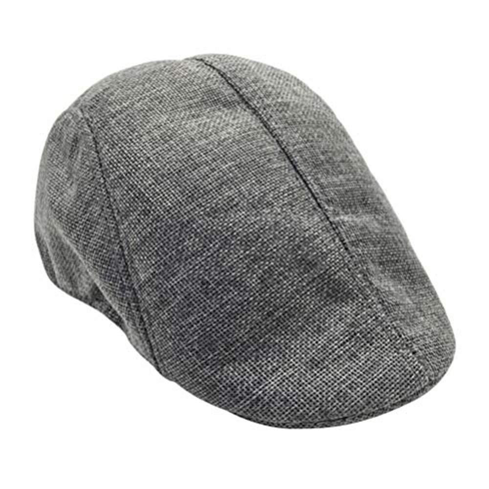 VALICLUD Boina de Vendedor de Periódicos de Lino para Hombre Gorra Plana de Invierno Gorra de Conducción de Hiedra Irlandesa Gorra de Golf de Tweed en Espiga Gorra de Pico de Pato
