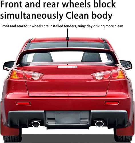 Miniatura 3 de Moioee Juego de 4 solapas universales para barro para vehículos, protectores contra salpicaduras delanteros y traseros, guardabarros flexibles y