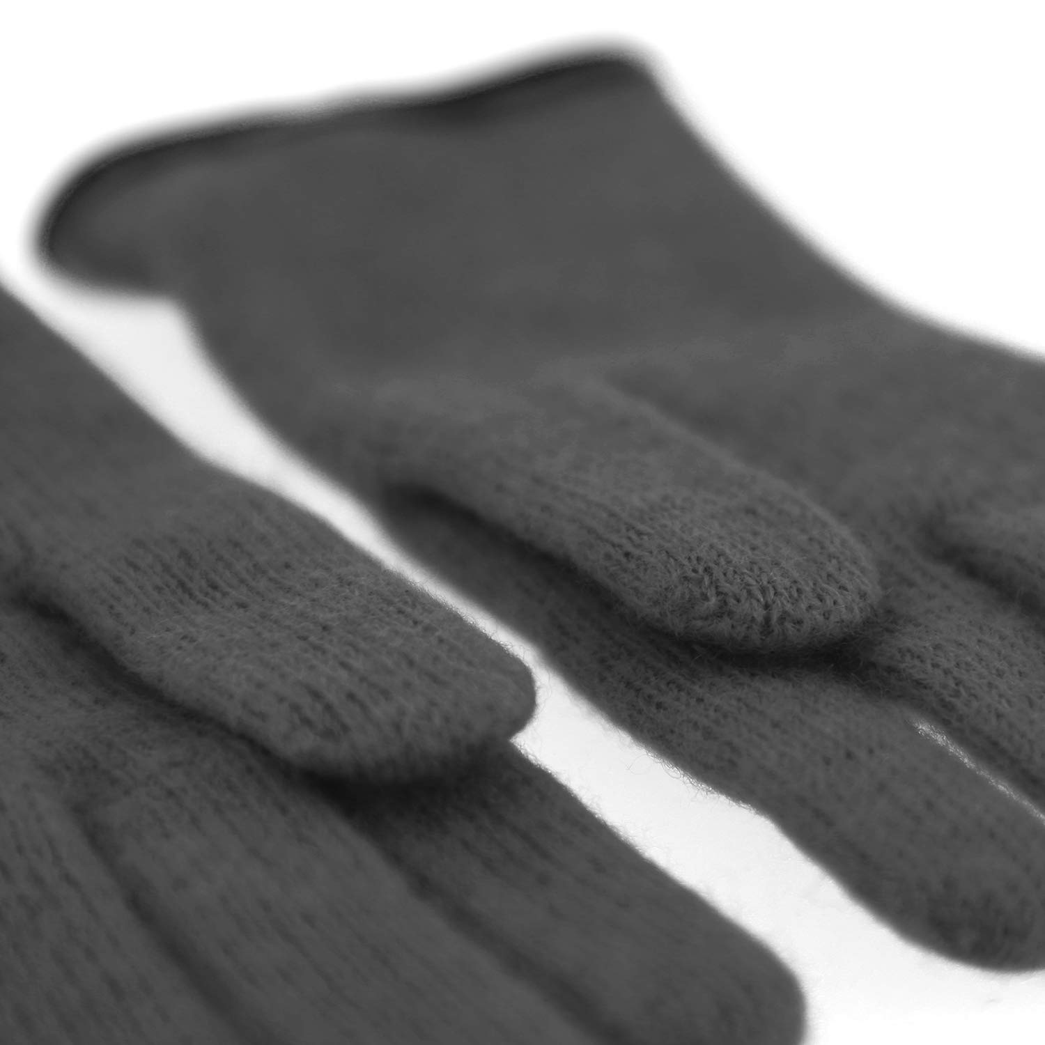fiebig Guantes de senderismo con dobladillo de piel y lazo moderno. Guantes de lana para mujer, en muchos colores antracita 7