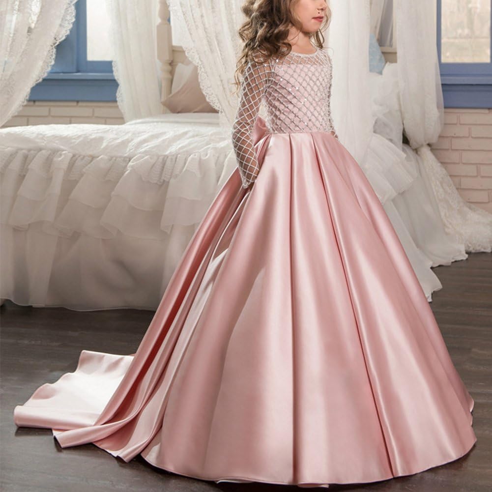 Blumenmädchen Kleid Kinder Prinzessin Langes Abendkleid Brautjungfern Hochzeitskleid Mädchen Kleid Mädchen Mädchenkleid Faschingskostüm Mädchen