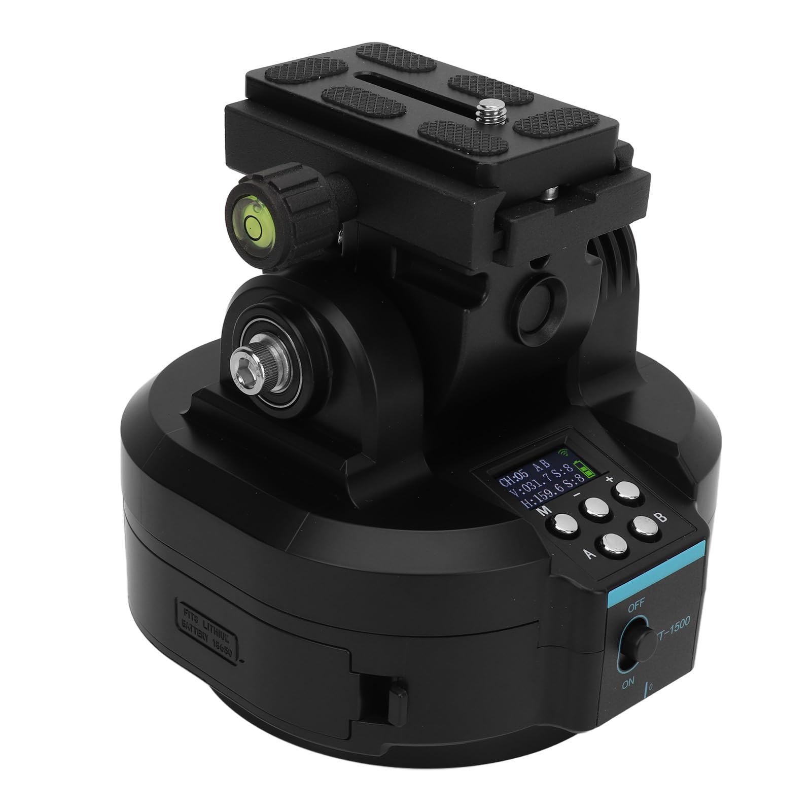 Tête de Trépied sans Fil 2.4G, Télécommande, Tête Panoramique Inclinable avec Rotation de 360 ​​degrés pour Appareils Photo SLR, Matériau ABS/Caoutchouc