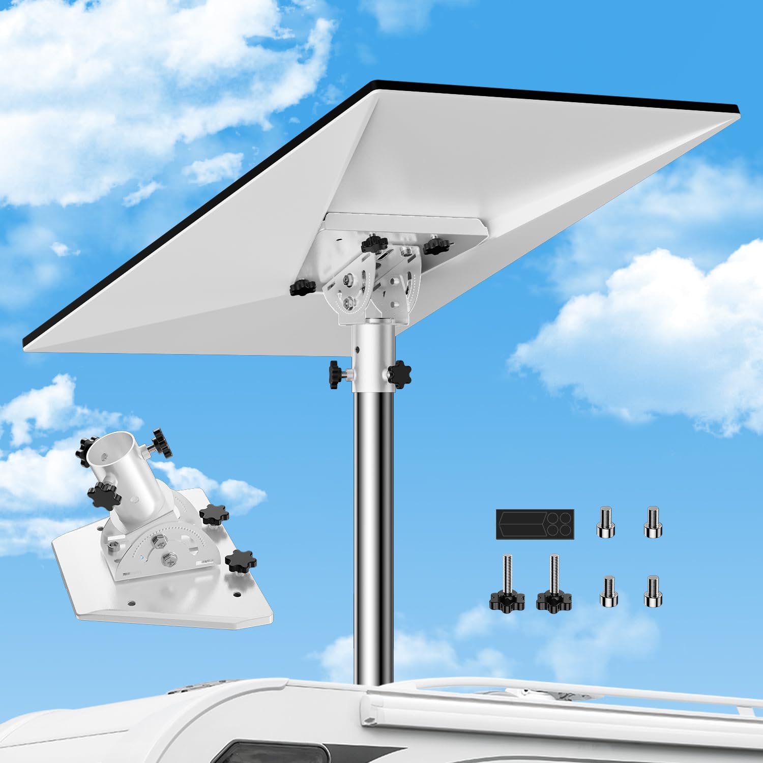 bluederyStarlink Gen 3 Pipe Adapter, 160° Tilt Adjustable Starlink Pole Mount Kit Adapter, Starlink Gen 3 Wall Mount Plate Roof Mount Adapter for Starlink Gen 3(V3) Standard and Enterprise Dish