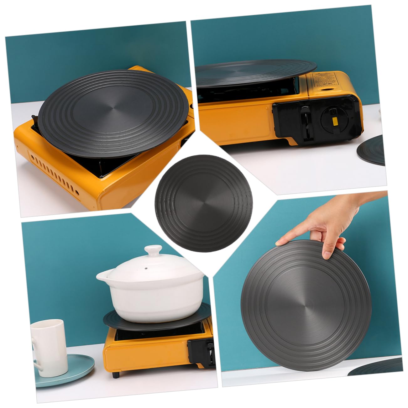 Zerodeko Difusor de Calor de Estufa de Gas Redondo 28cm de Aluminio | Bandeja de Descongelación Rápida, Accesorio de Cocina para Distribución Térmica y Protección contra Quemado