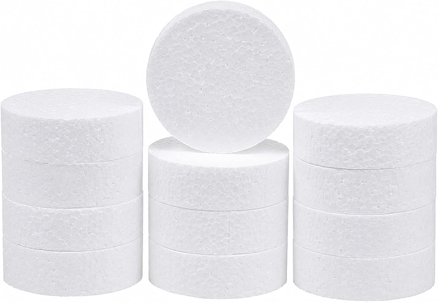 3 Inch Foam Circles for Crafts, 12 Pack 1 Inch Thick Round Foam Circle for DIY Projects, Cakes and Decorations, Sculpture, Modeling, Arts and Crafts Supplies