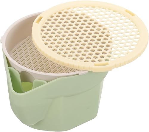 Miniatura 6 de POPETPOP Taza de plantación hidropónica de hierba para gatos, caja de hierba gatera sin suelo con diseño de doble capa, fácil de limpiar, maceta